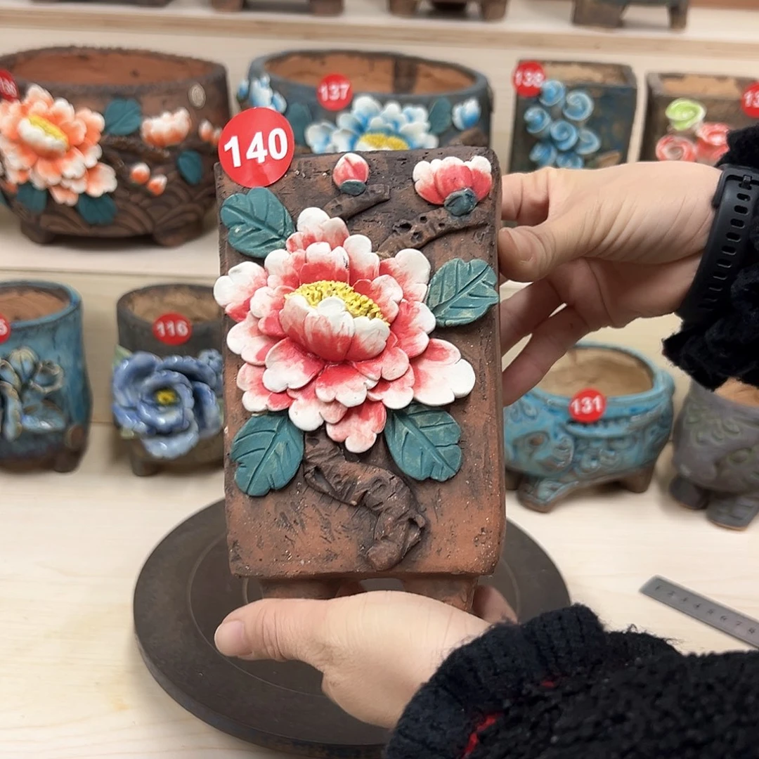 紫砂花盆140号内囗8.5外高16