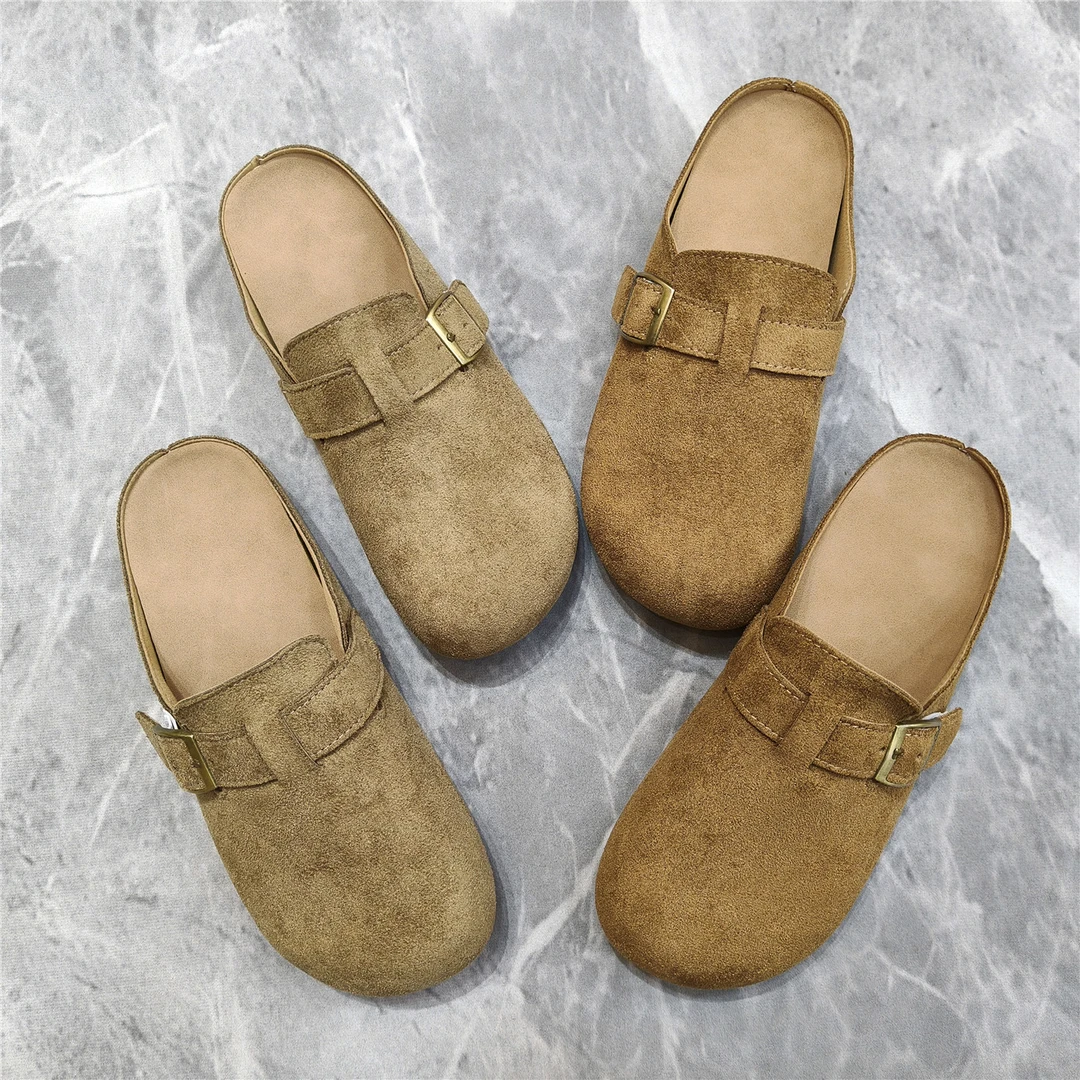 包头勃肯鞋女鞋子2025新款爆款春秋厚底外穿一脚蹬单鞋半拖博肯鞋