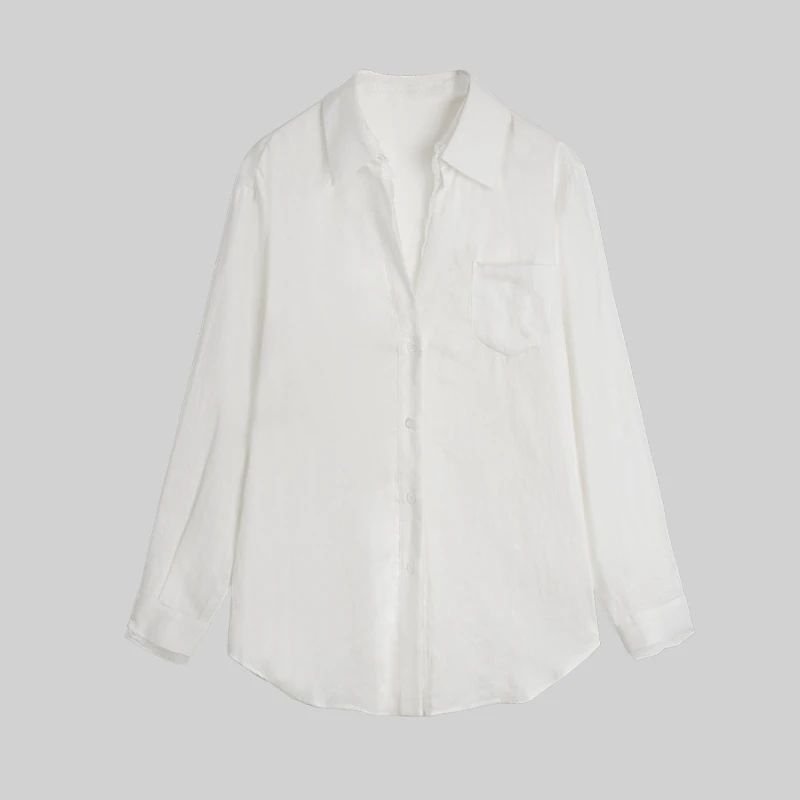 25838【向姐】休闲女士纯色长袖时尚时尚透气休闲衬衫