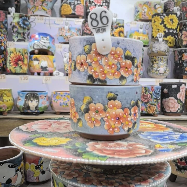 红泥花盆景德镇花盆