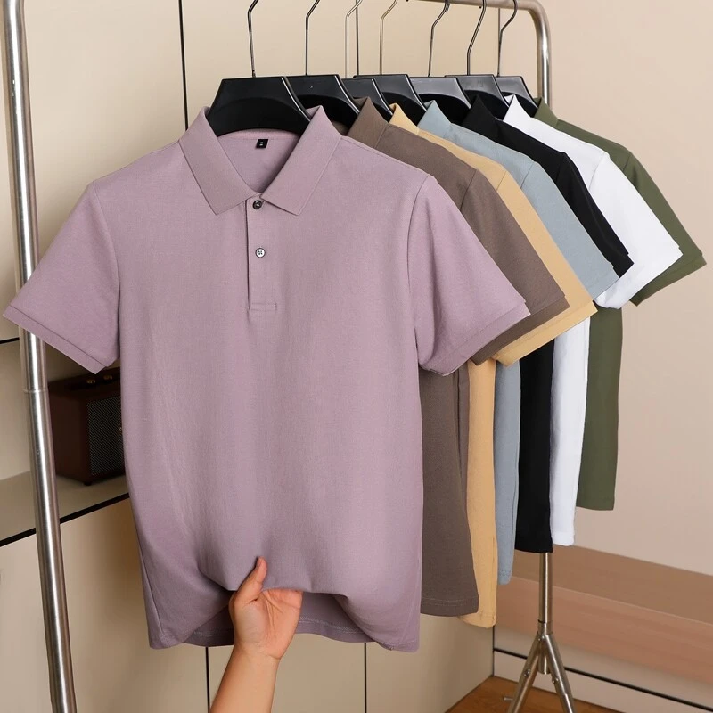 男士Polo衫蜂窝棉透气孔冰感翻领短袖高品质商务丝光纯棉爆款T恤