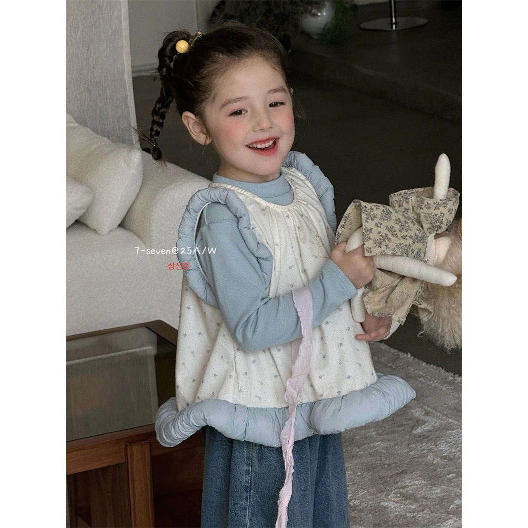 秋季套装组合HB153（汉服）马甲597+内搭205蓝 两件