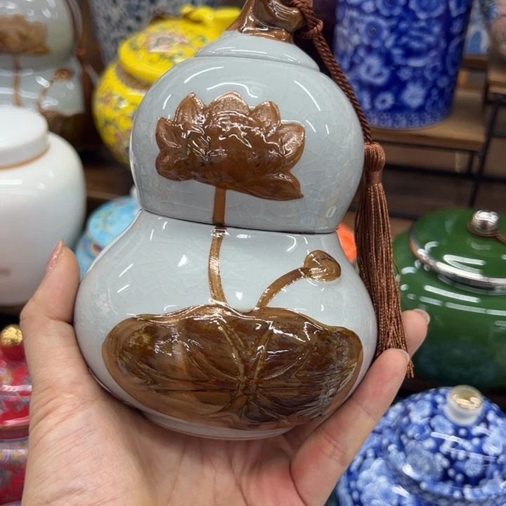 瓷片茶叶罐密封罐储蓄罐