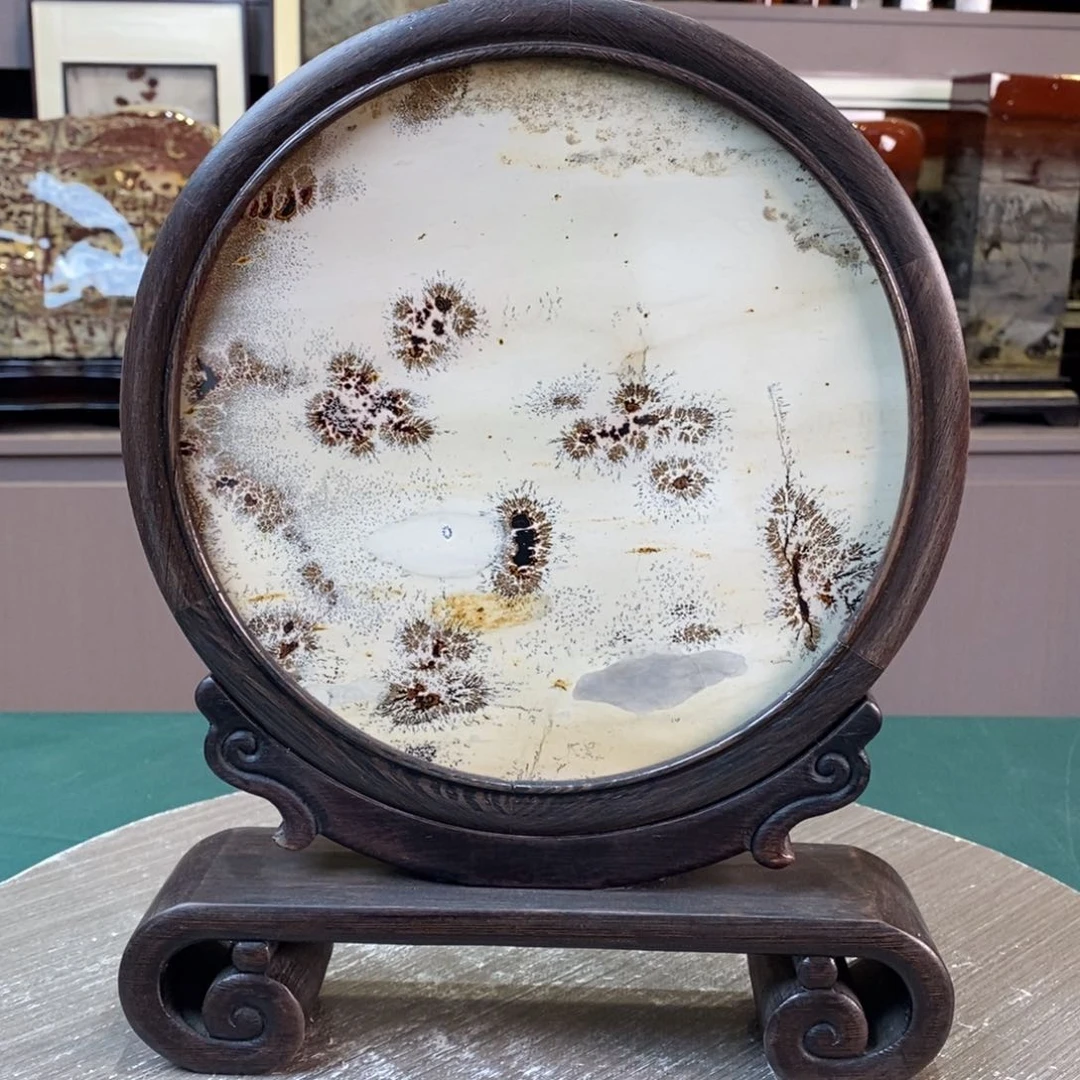 石材广西国画石草花石