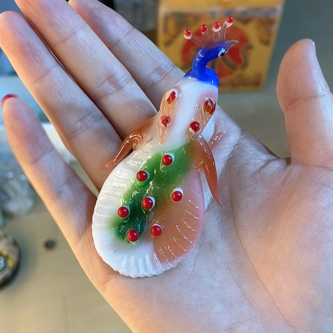 琉璃手工艺品午***秒孔雀