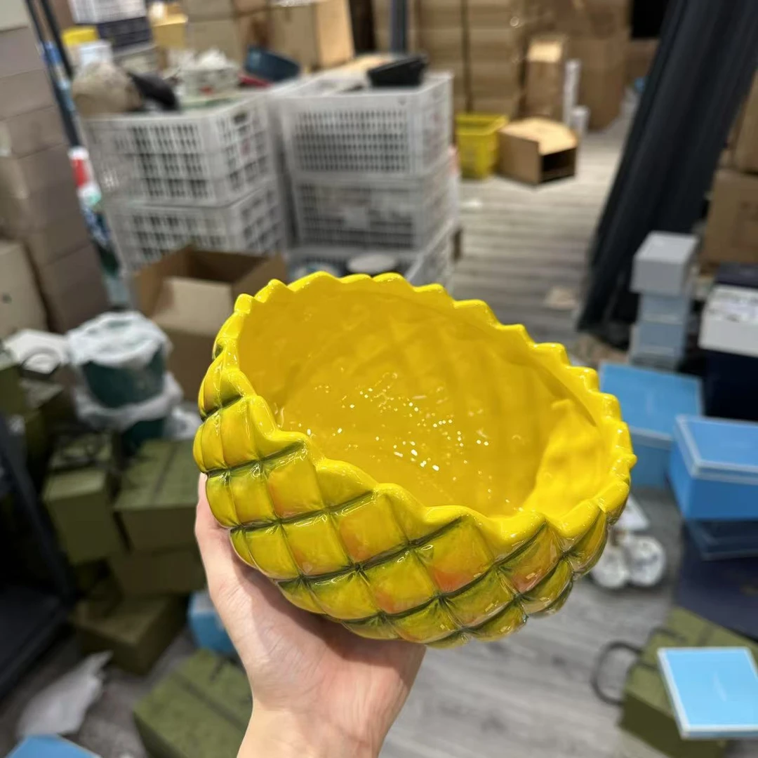 陶瓷黄色菠萝-7.5寸汤碗