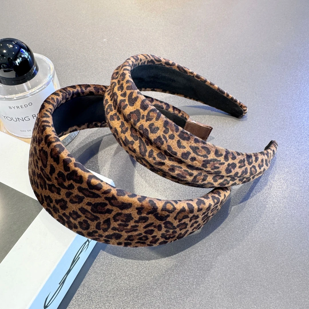 复古辣妹豹纹发箍女2025新款外戴高颅顶宽边头箍女款头饰四季发卡