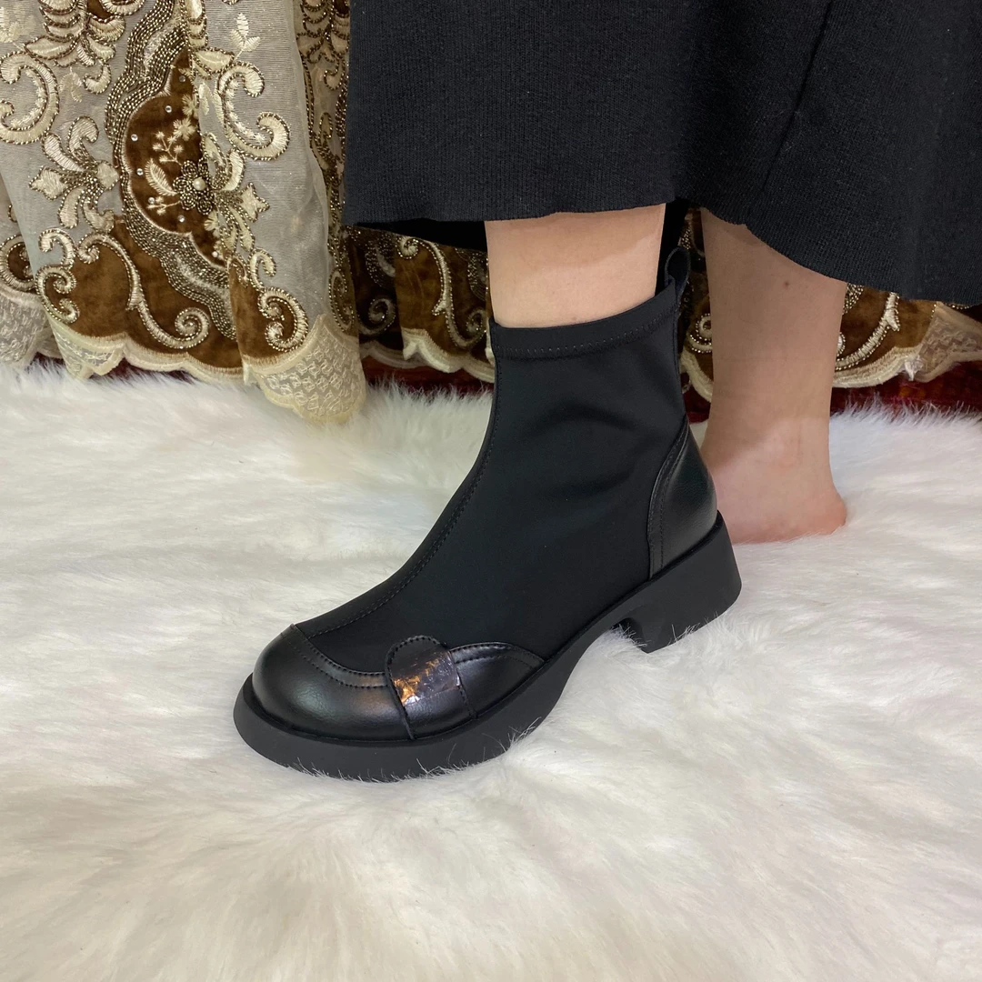 A-5新疆包邮女款高帮高跟鞋休闲秋冬厚底