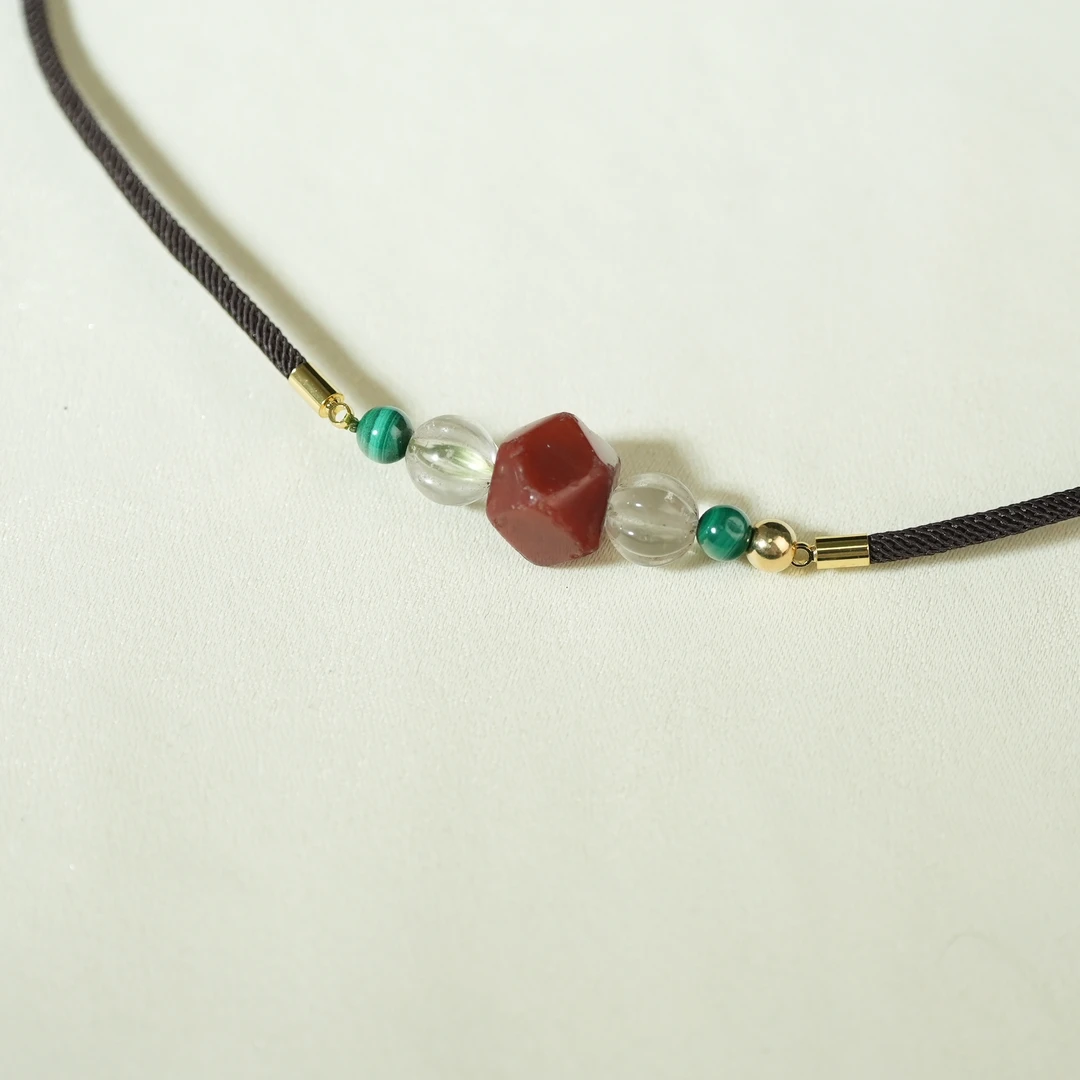 十九世纪多棱玛瑙珠项链（老水晶配饰）【古珠精选】AAJXD241215011