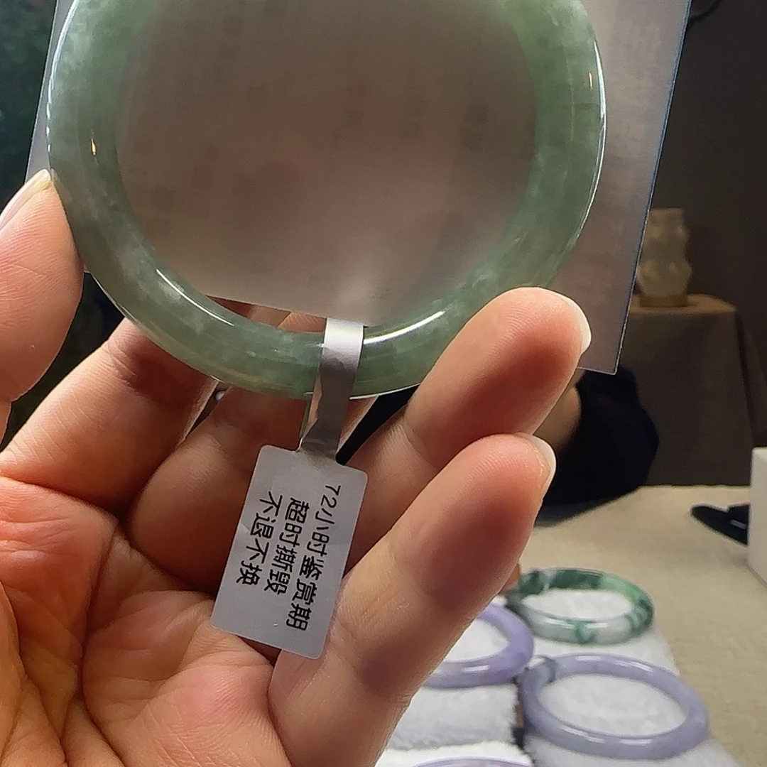 翡翠未镶嵌颈饰58-59甜果绿翡翠手镯