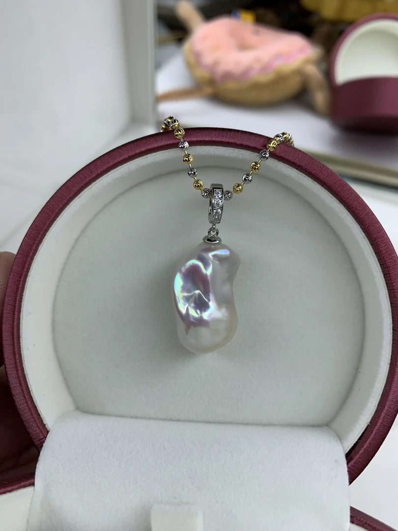 特选头档蓝血无暇强炫彩光泽大巴洛克万能扣吊坠（多样性发一）