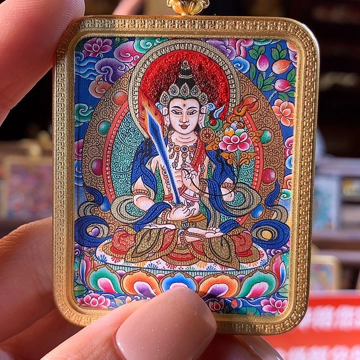 吊坠斗*长热贡纯手绘唐卡虚空