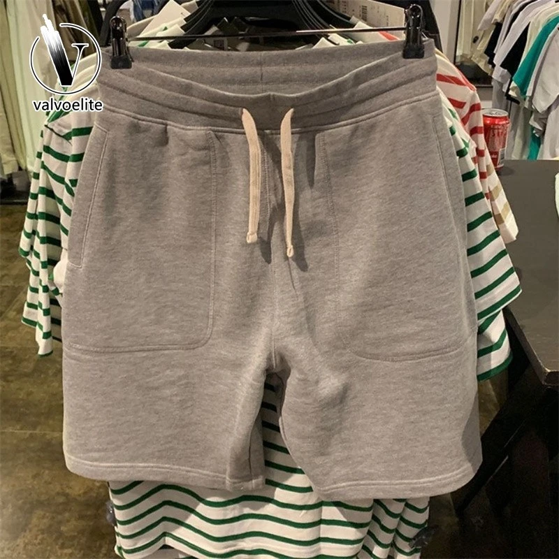 VALVOELITE夏季新款男士时尚舒适青年百搭宽松纯色抽绳运动短裤