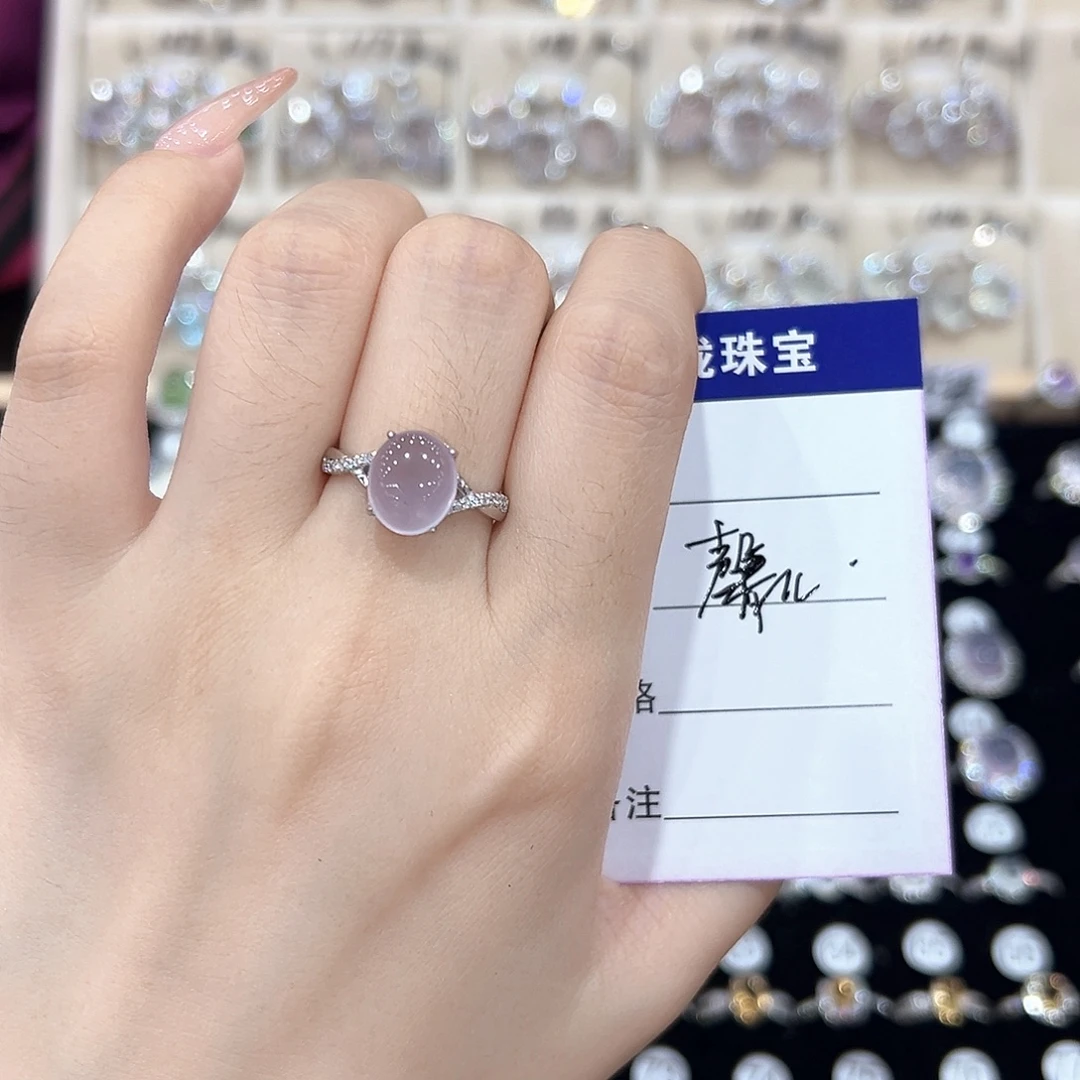 馨***儿银S925镶嵌戒指芙蓉石