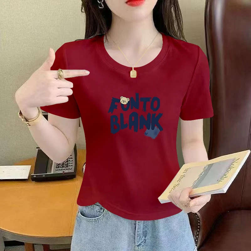 高品质纯棉夏季新款别致短袖T恤女百搭不规则显瘦圆领上衣洋气潮