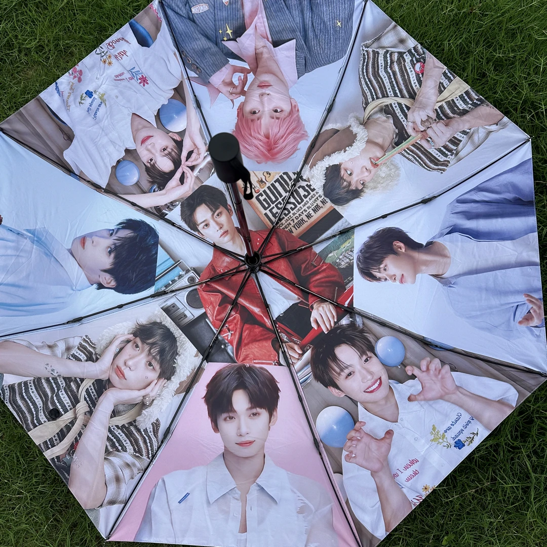 梓瑜田栩宁明星周边三折自动黑胶晴雨伞防晒防紫外线晴雨两用