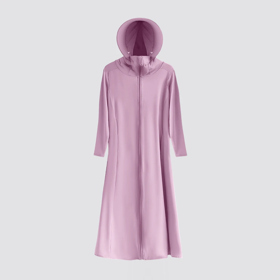 E372#冰丝凉感连帽长款防晒衣