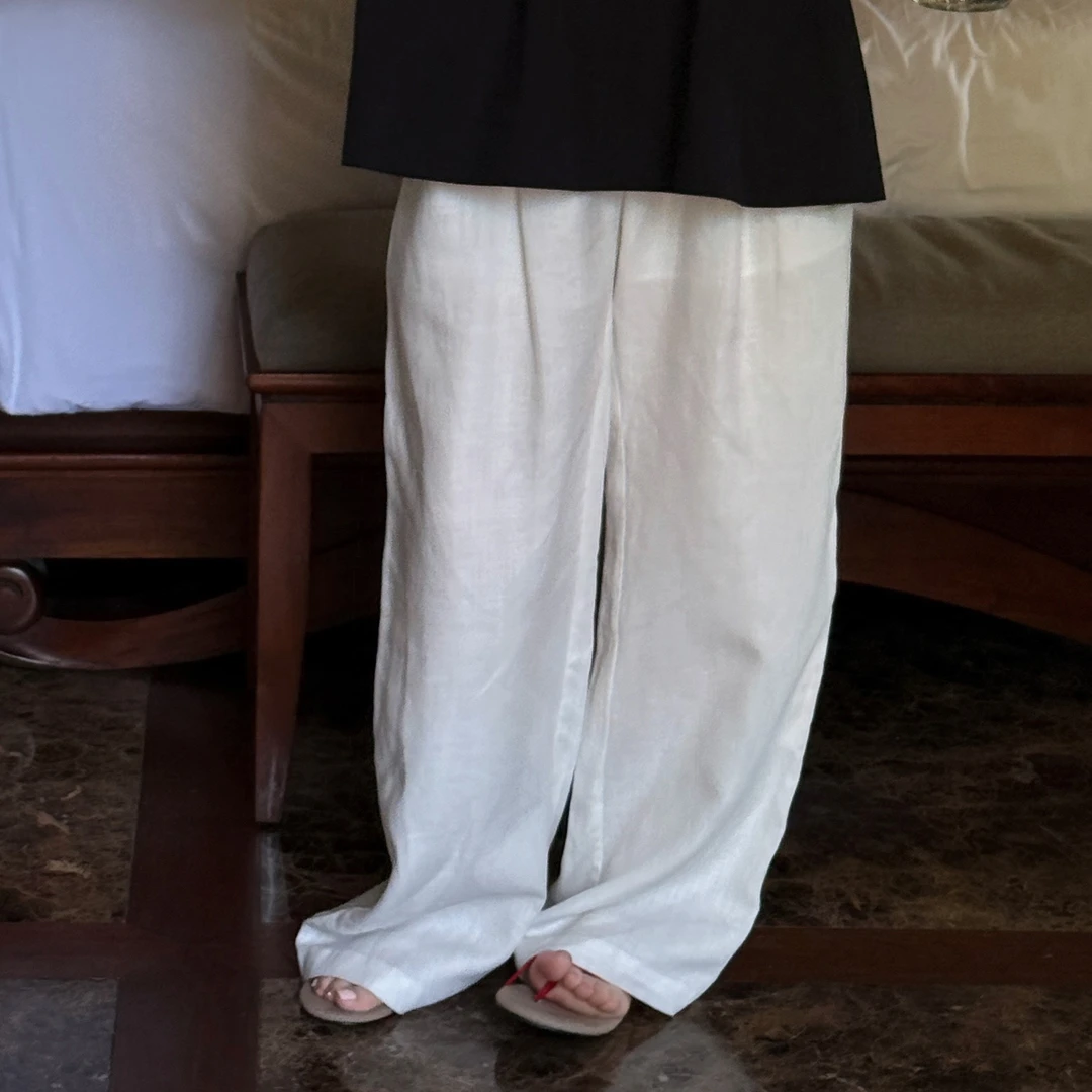 【CHU/2025SSNEW】原创设计《浅琦》丝麻阔腿裤AAMU250X86