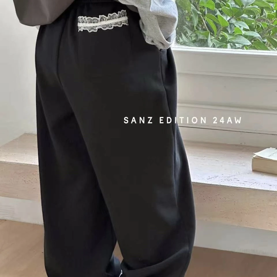 008儿童蕾丝毛圈卫裤