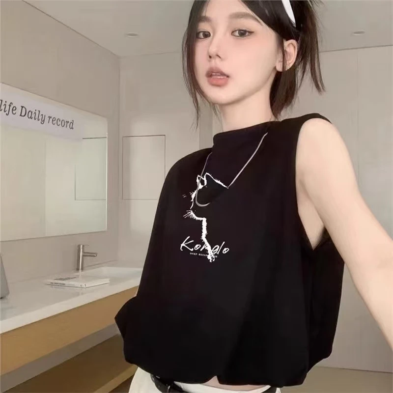 2431#时尚无袖百搭气质T恤【无链子】A6-1