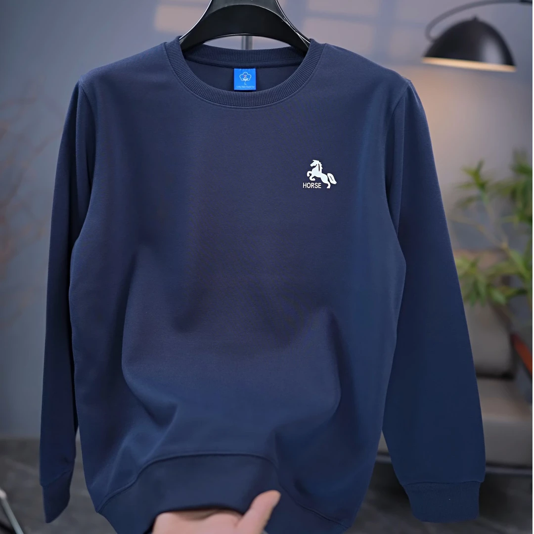 秋季圆领长袖卫衣不缩水时尚男装套头秋冬保暖打底衫男士上衣