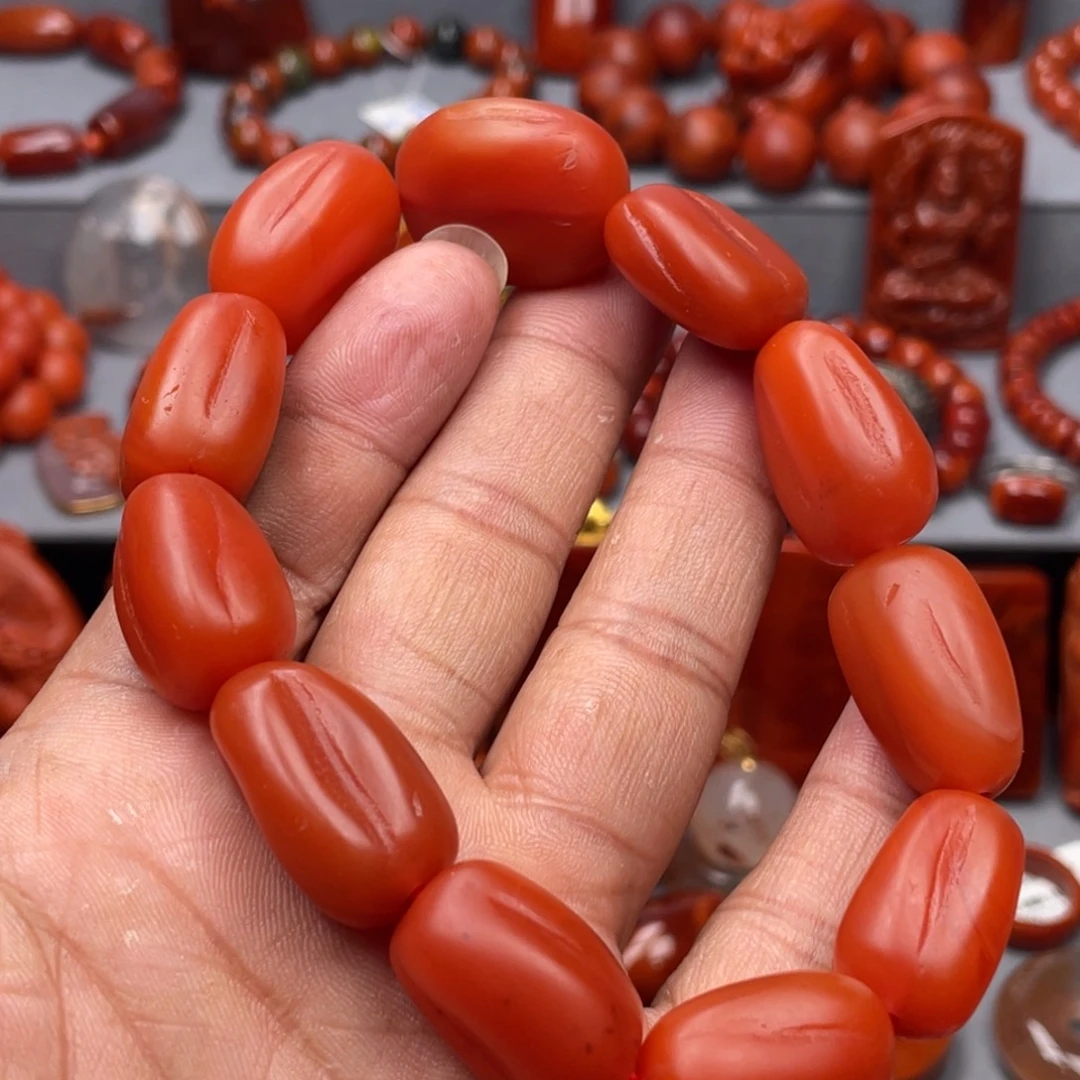 南红玛瑙未镶嵌珠宝奇石单圈