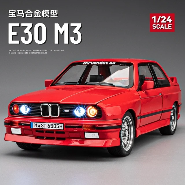 澳贝宝马M3汽车模型仿真E30老款3系合金车模1比24收藏跑车男孩玩