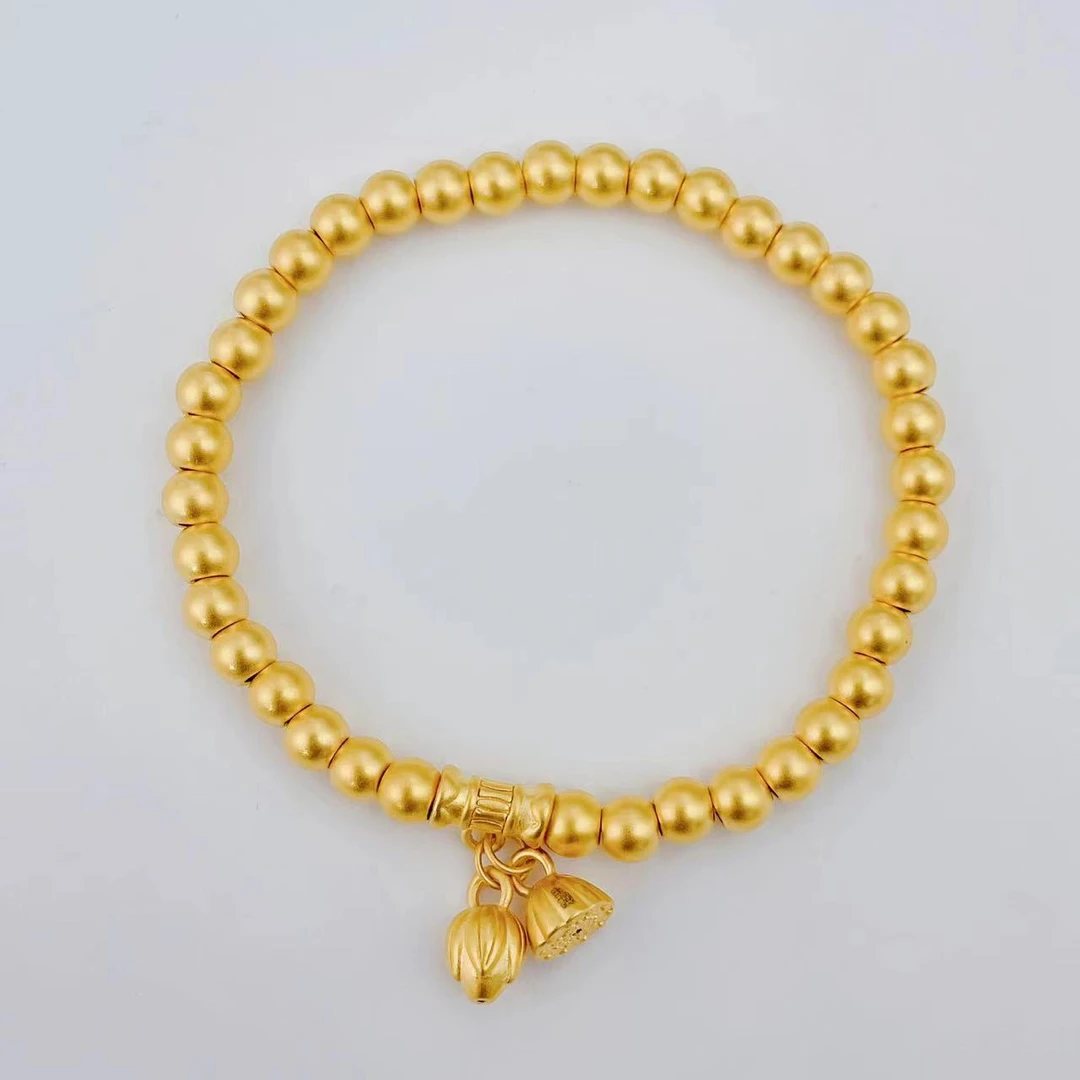 【国潮】足金999 两世欢手链 卡5金珠 3.6