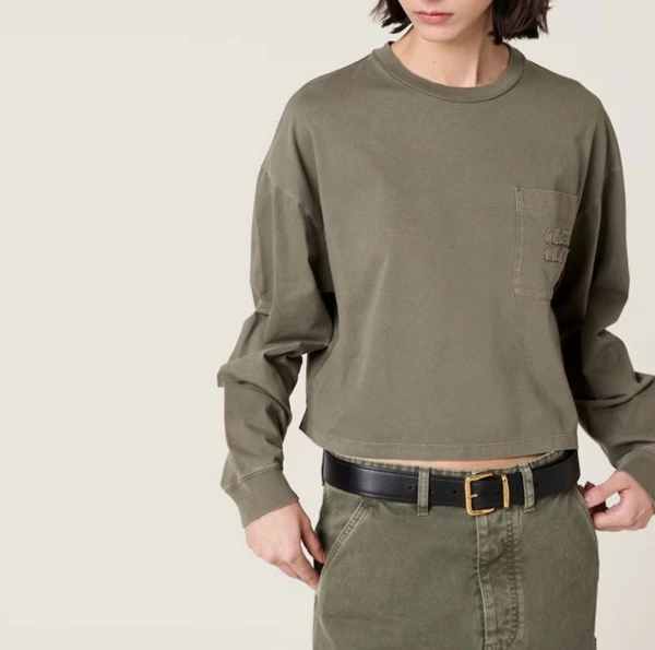 99新 MIU MIU/缪缪 99新橄榄绿长袖 S码 02786