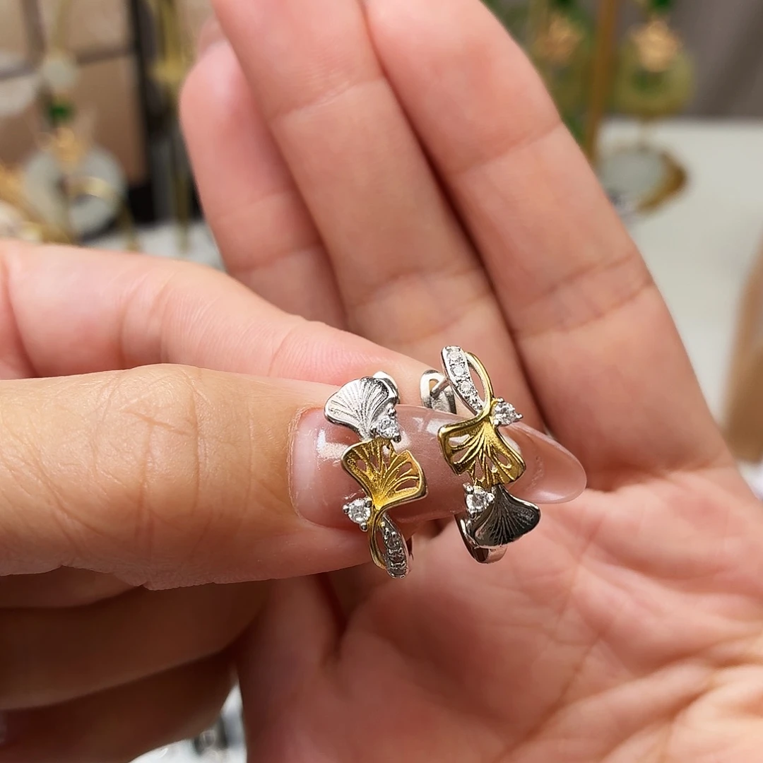 开***好翡翠银S925镶嵌耳饰
