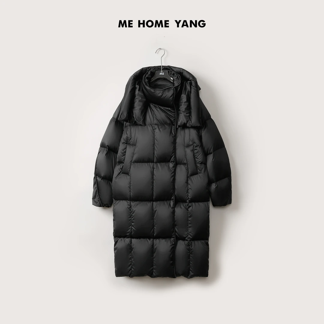 ME【零压感过膝鹅绒服】白鹅绒轻氧泡芙无胆防绒保暖羽绒服MEQA4731