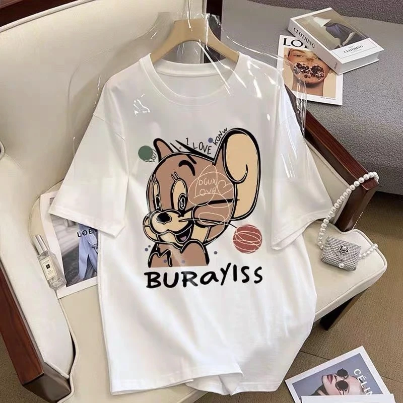 【小幸运专属】纯棉短袖t恤潮流印花小老鼠百搭休闲显瘦时尚上衣