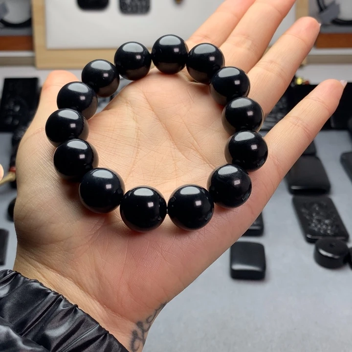 和田玉（墨玉）未镶嵌手串特价16mm