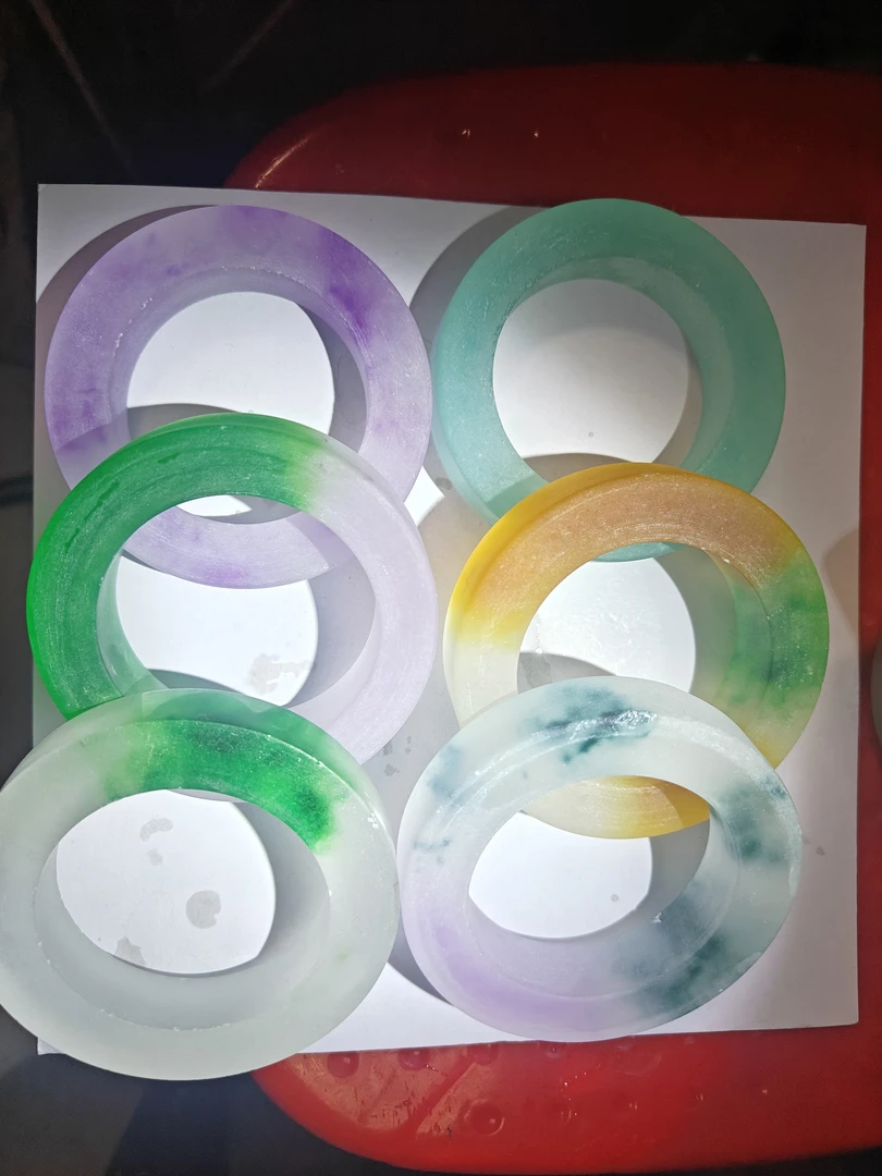 蓝绿飘花手镯定制加工时尚女士少女古风冰