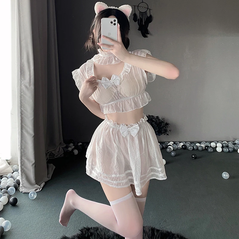 姸波小衣服女仆睡裙白色少女显瘦