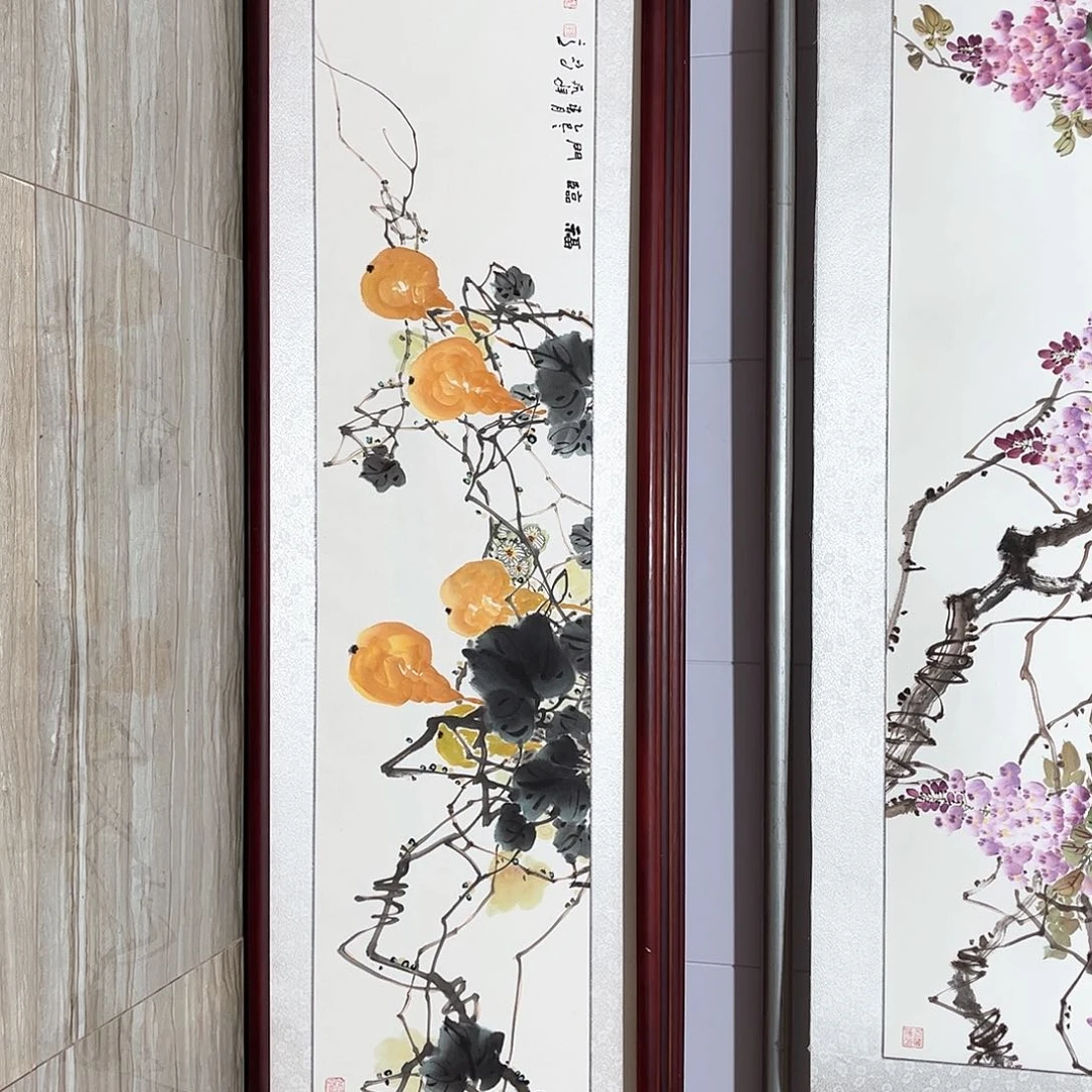 国画书画作品带框163×48