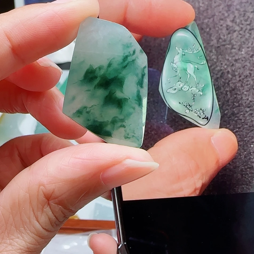 定制翡翠未镶嵌缅甸翡翠挂件