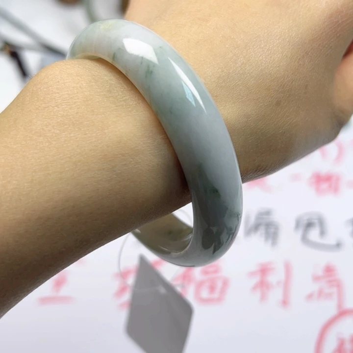 翡翠手镯未镶嵌纯天然缅甸翡翠A货手镯55.6圈口