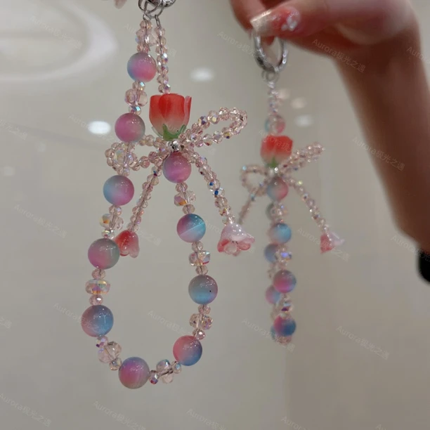 手机挂绳女款串珠手提挂件短款