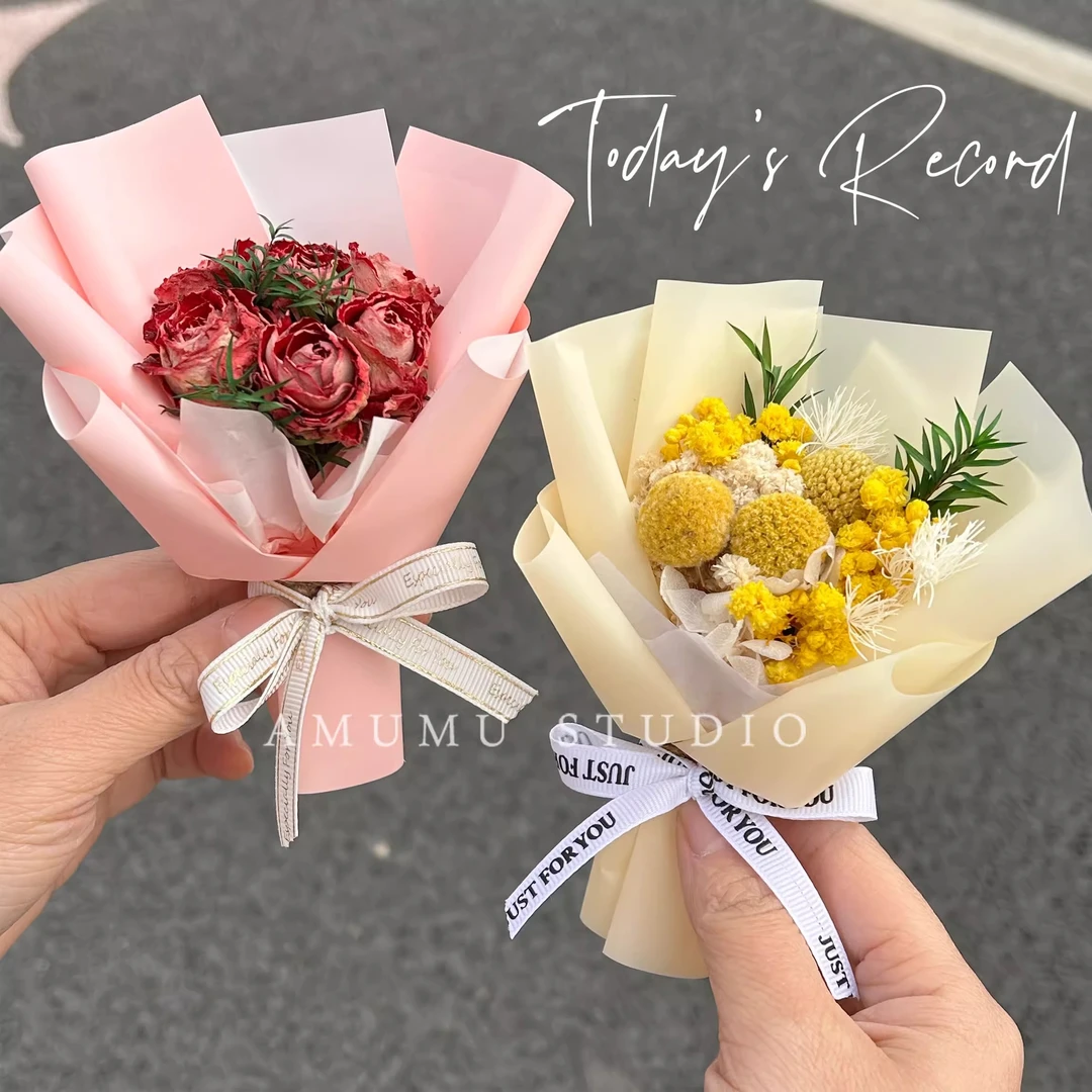 情人节礼物干花见面小花束伴手礼迷你玫瑰成品装520毕业女友生日