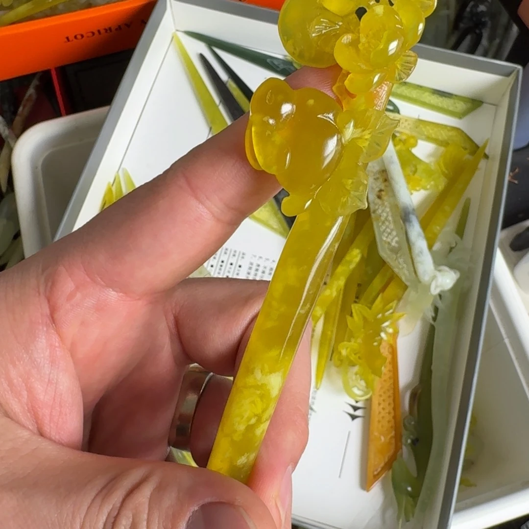 岫玉发饰未镶嵌明君玉簪就是好看