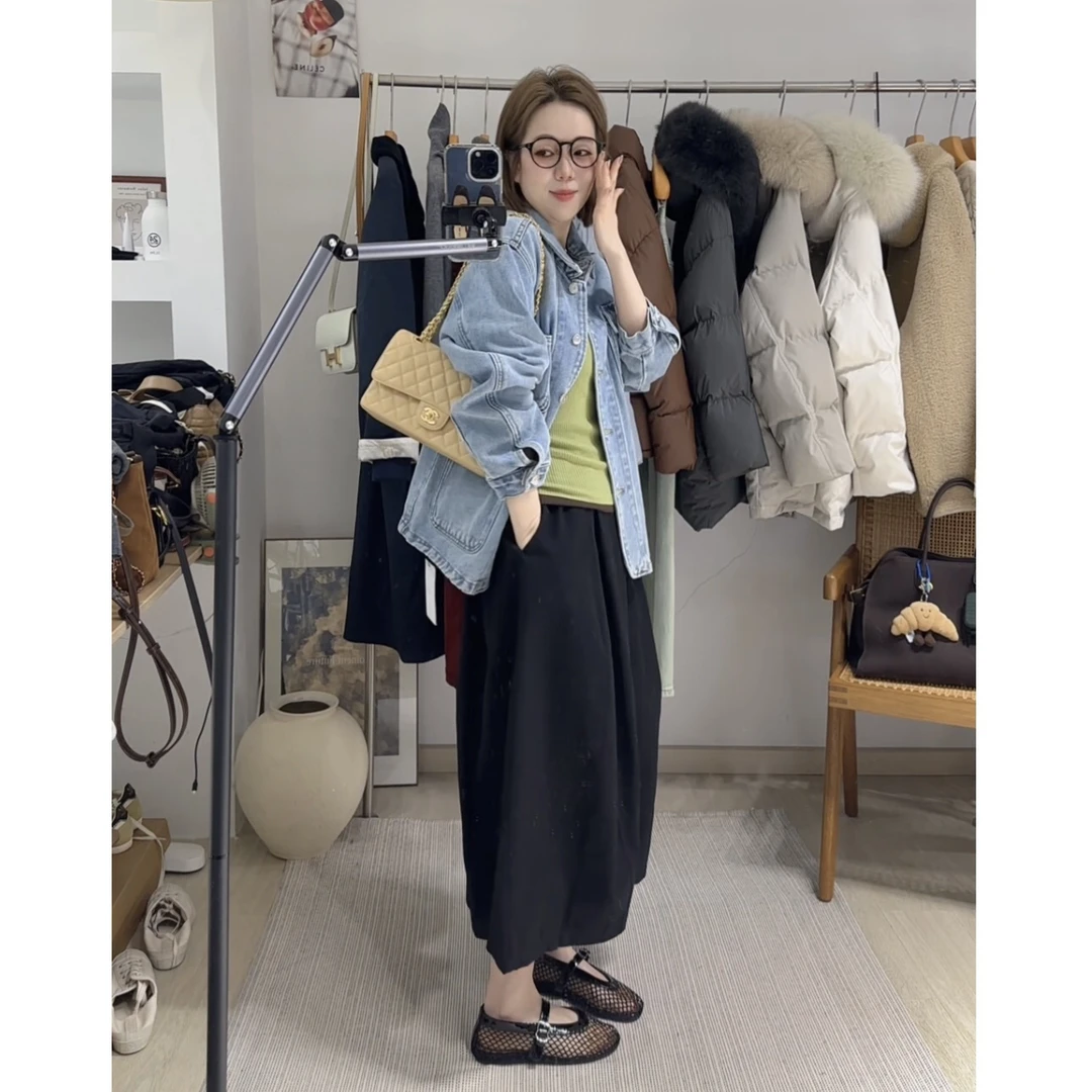 瑟琳女孩-早春法式高级松弛浅蓝色休闲牛仔外套女