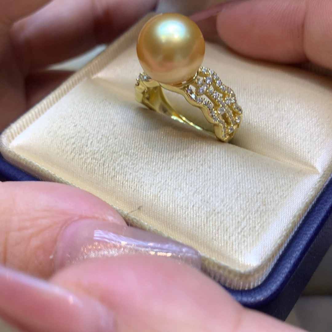 银S925镶嵌戒指海水珍珠