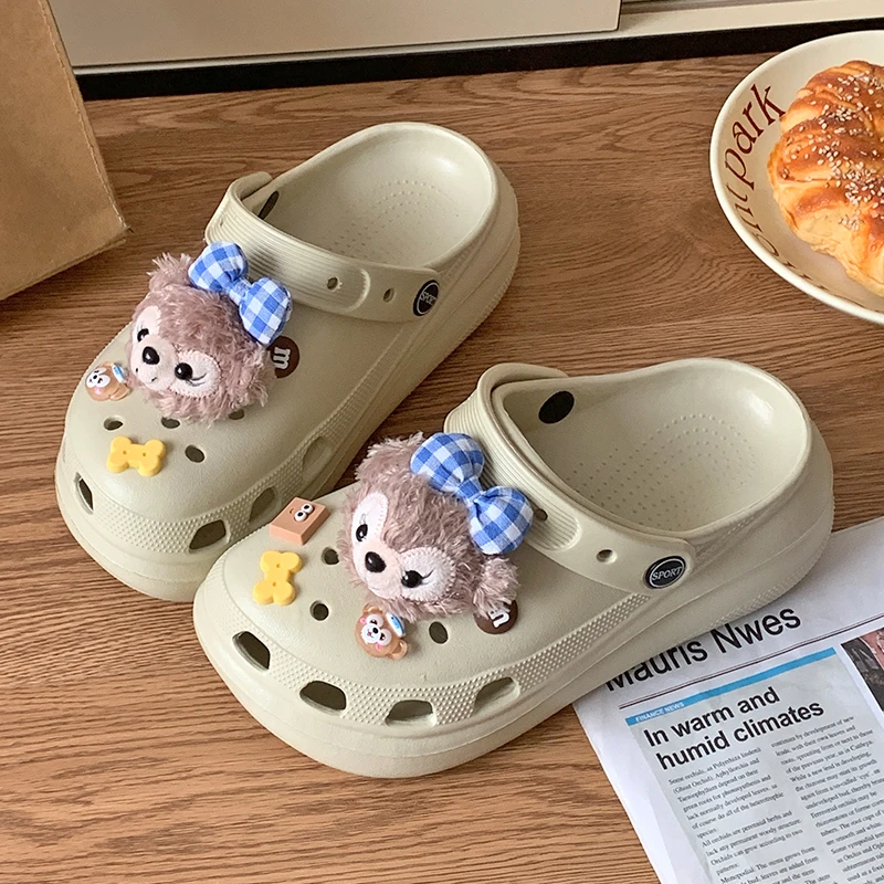 EVA厚底增高洞洞鞋女夏季外穿网红居家防滑包头护士沙滩凉鞋 假日