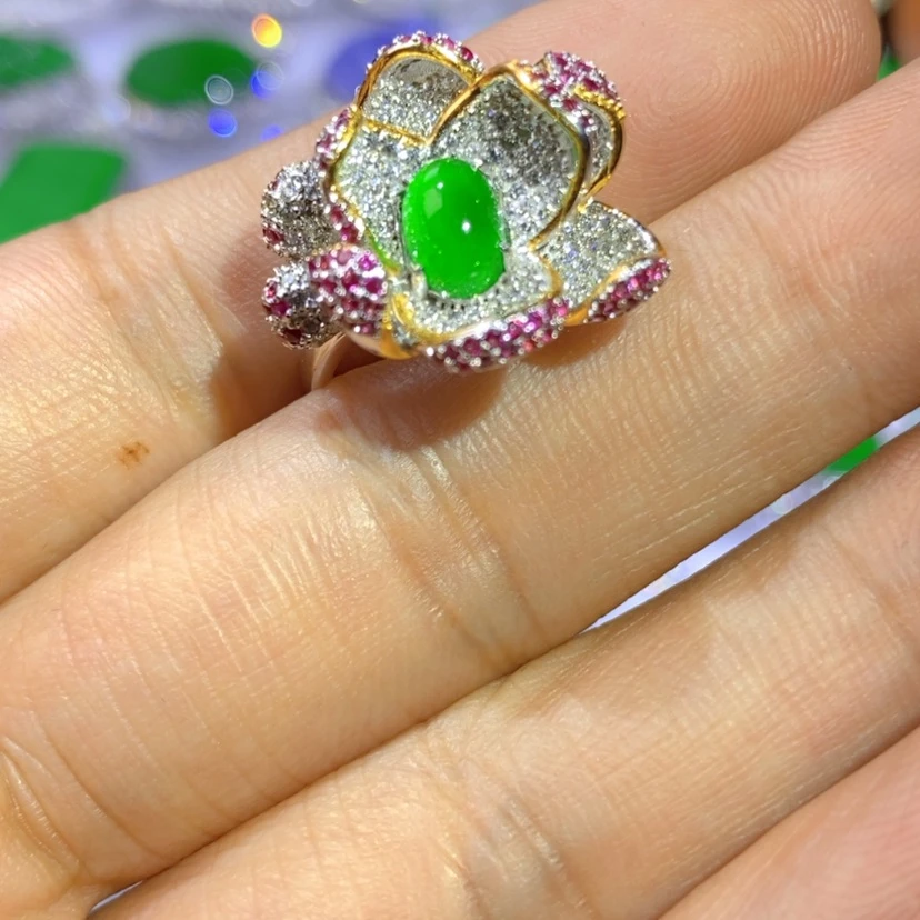 【闪购商品】翡翠挂件银S925镶嵌天然翡翠