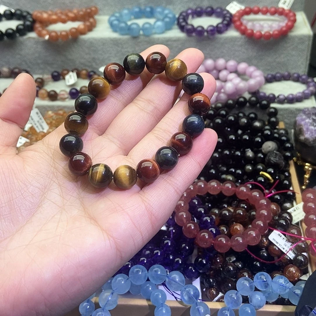 水晶手链未镶嵌紫*彩虎眼11