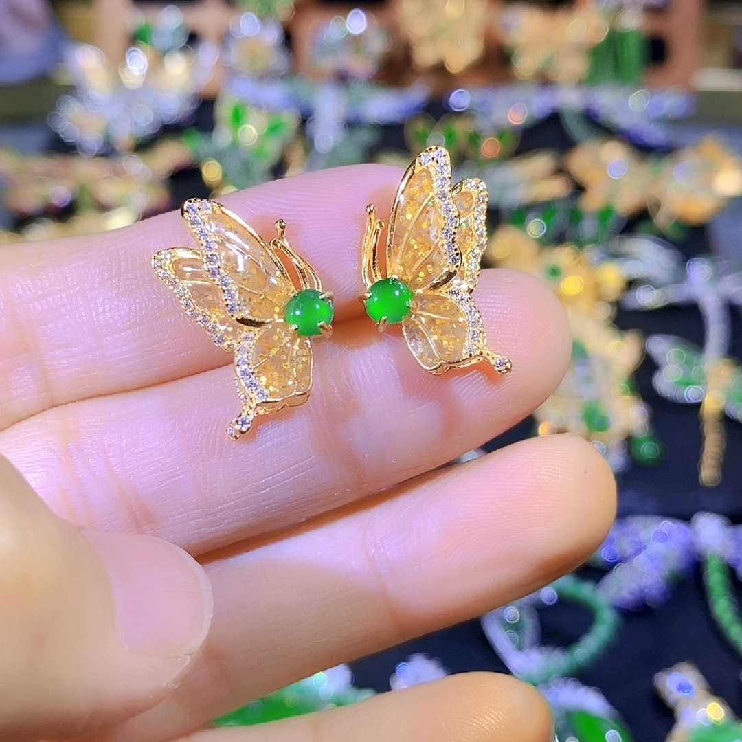 颈饰银S925镶嵌翡翠