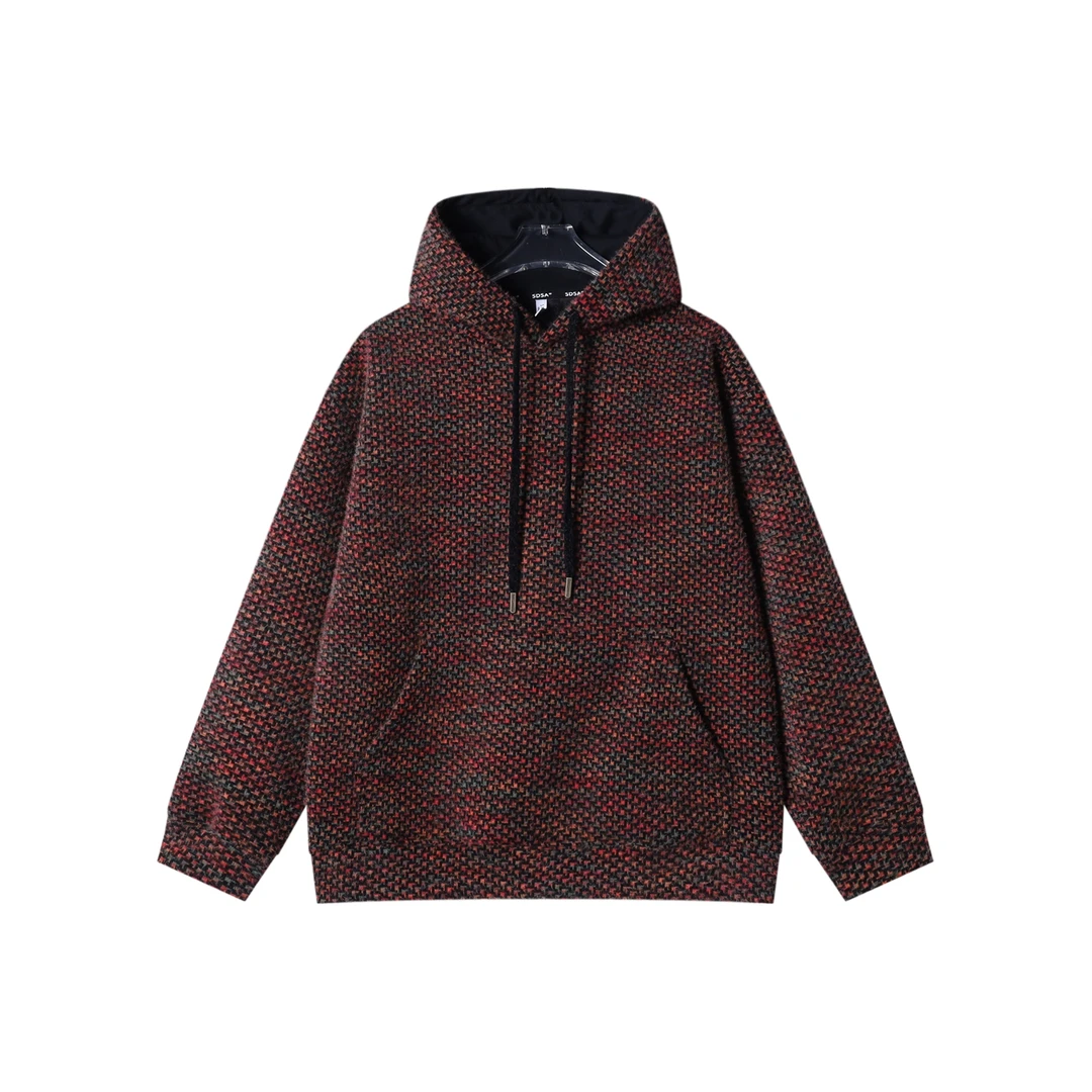 SDSA男士秋冬新款痞帅男装潮流情侣宽松连帽卫衣撞色绒毛设计百搭