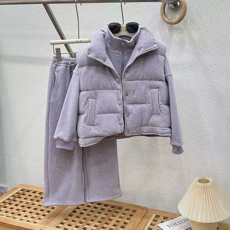 女童阔腿裤套装2025新款秋冬季直筒洋气中大儿童亲子装裤子加绒裤
