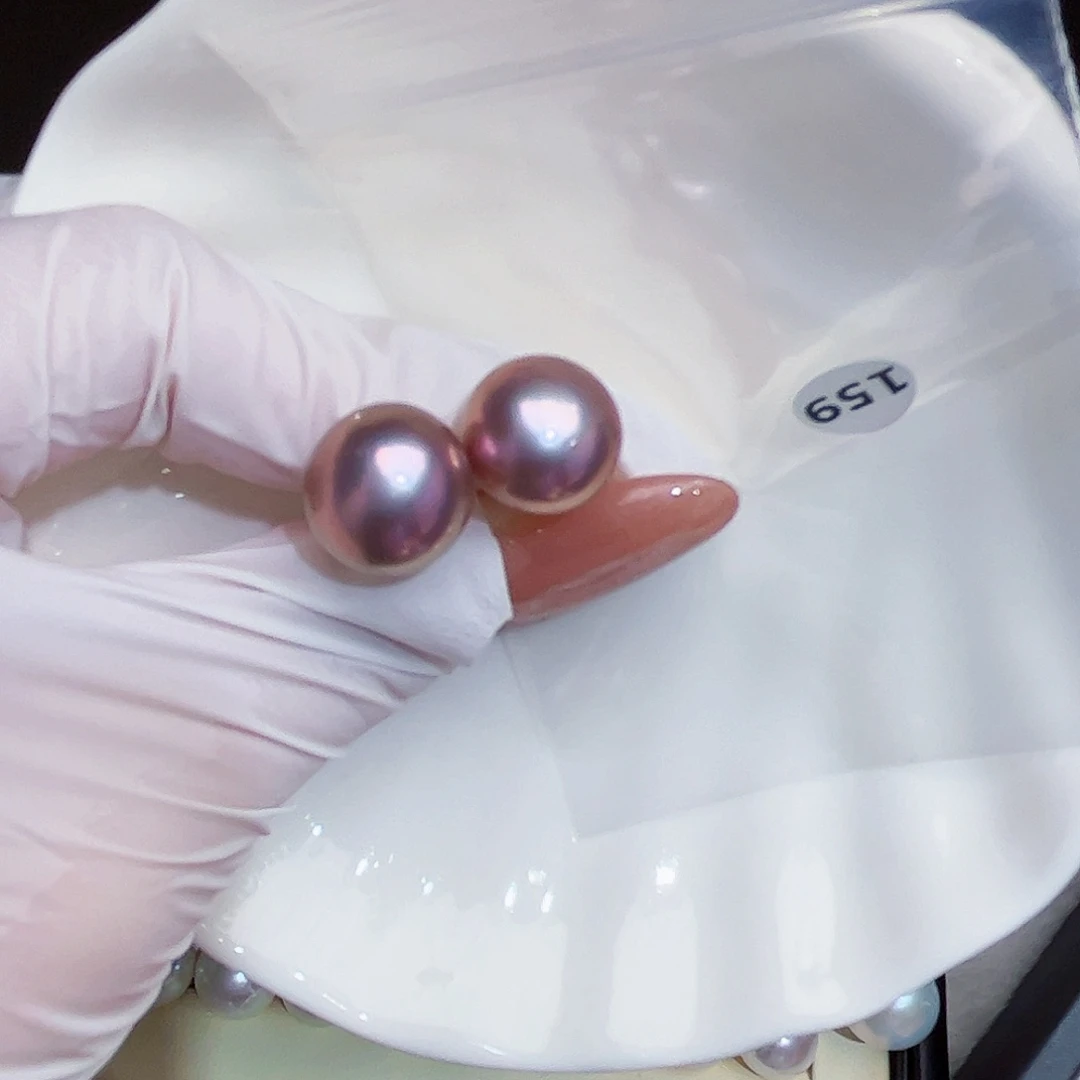 银S925镶嵌耳饰淡水珍珠